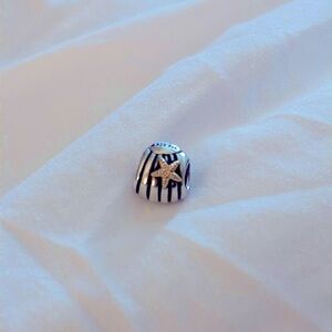 Retired Pandora Seashell with Gold Starfish Charm